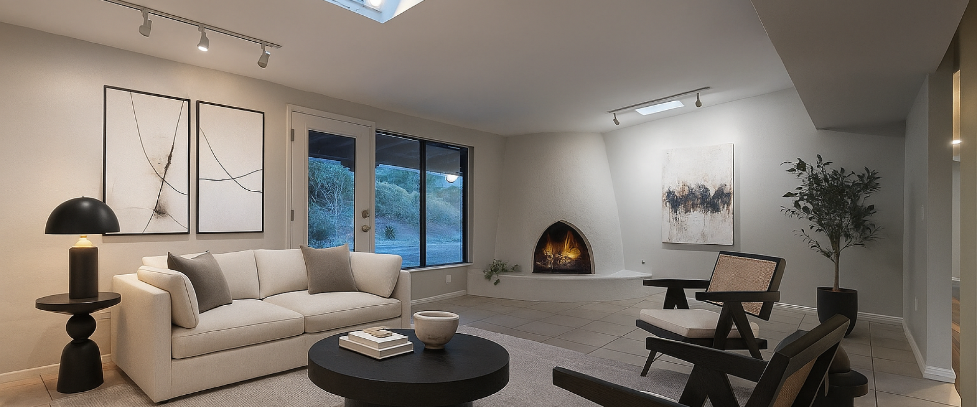 family room staged 2