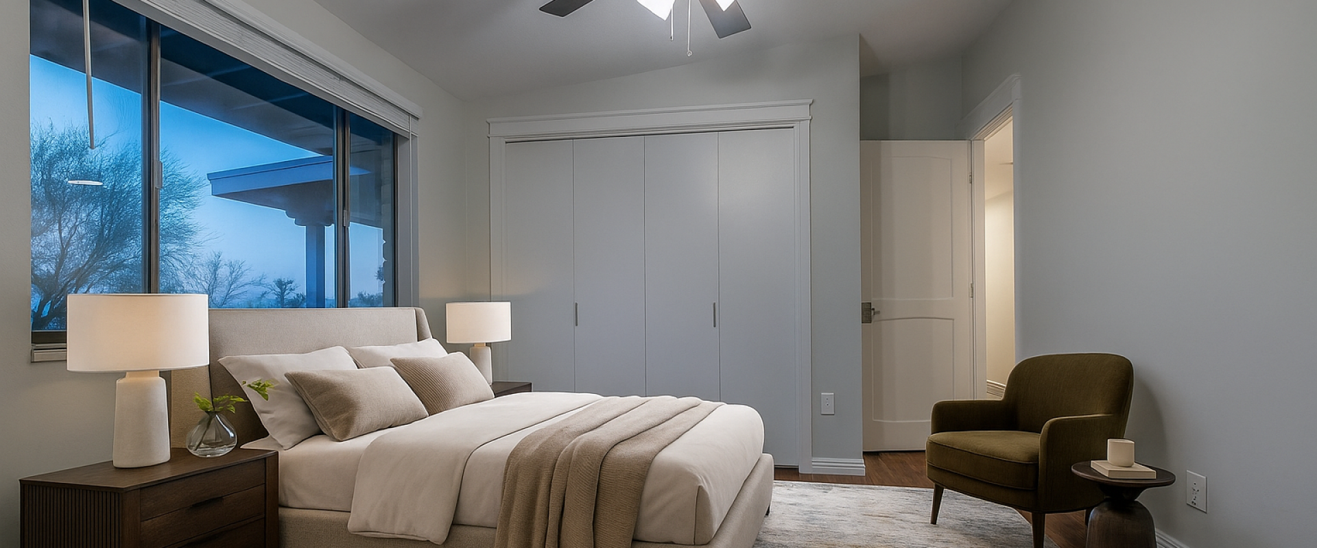 guest bedroom staged